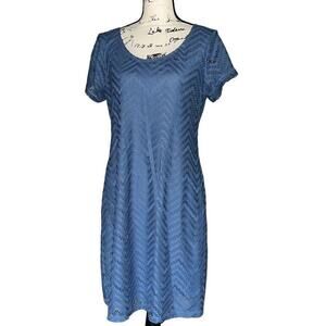 Tiana B. Dusty blue crochet dress NWT large‎